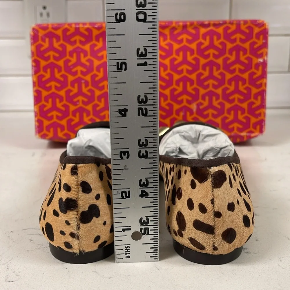 Tory Burch Asher Smoking Slipper - Cheetah Print - Calf Hair Size 7 NEW
